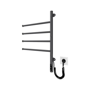 Elektrisks grozāms dvieļu žāvētājs VEER 50W/230V 60x44,5 cm nerūsējošais tērauds/melns