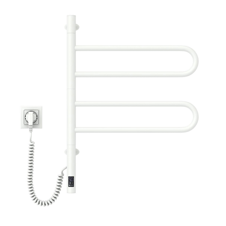 Elektrisks pagriežams dvieļu žāvētājs ar termostatu FOUETTE 60W 65X49 cm  balts