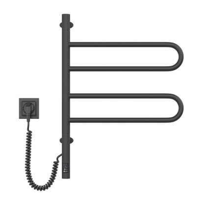 Elektrisks pagriežams dvieļu žāvētājs ar termostatu FOUETTE 60W 65x49 cm  melns