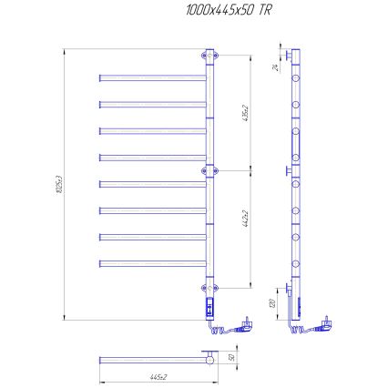 Elektriskais grozāmais dvieļu žāvētājs VEER 95W/230V 100x44,5 cm, nerūsējošais tērauds/spīdīgs hroms