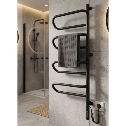 Elektrisks rotējošs dvieļu žāvētājs ELECTRA 120W/230V 102,5x44,5 cm nerūsējošs/melns labais