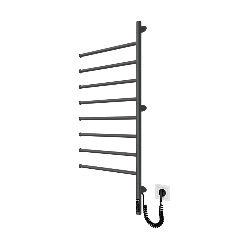 Elektriskais pagriežamais dvieļu žāvētājs VEER 95W/230V 102,5x44,5 cm nerūsējošais tērauds/melns