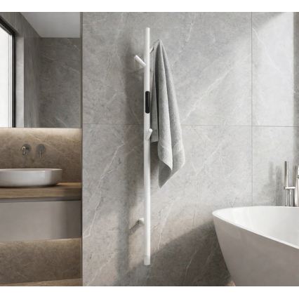 Elektrisks stieņveida dvieļu žāvētājs 118 cm 30W balts