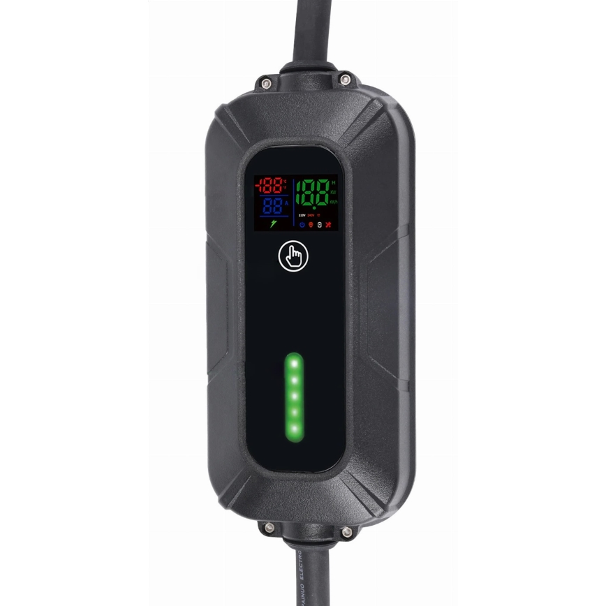 Ceļojumu uzlādes stacija elektromobiļiem EV/PHEV AC Tips 2 16A/400V 22kW IP55 7m + adapteris 230V 3,7kW + apvalks
