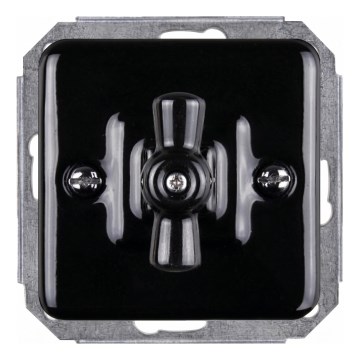 Elhard - keramikas retro rotējošais kāpņu slēdzis bez rāmja Nr. 6, melns