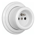 Elhard - retro keramiskā sienas kontaktligzda ar rāmi 230V balta