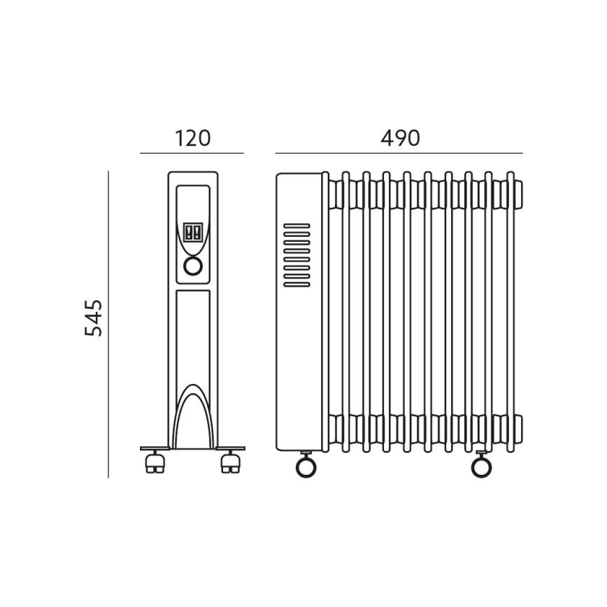 Eļļas sildītājs ar 11 sekcijām YUGO 1000/1500/2500W/230V