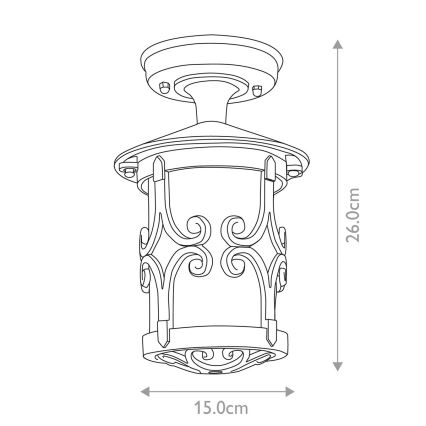 Elstead - Āra griestu lampa HEREFORD 1xE27/100W/230V IP23 melna