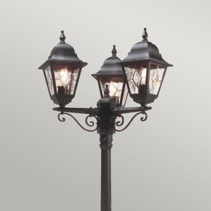 Elstead - Āra lampa NORFOLK 3xE27/100W/230V IP43 melna