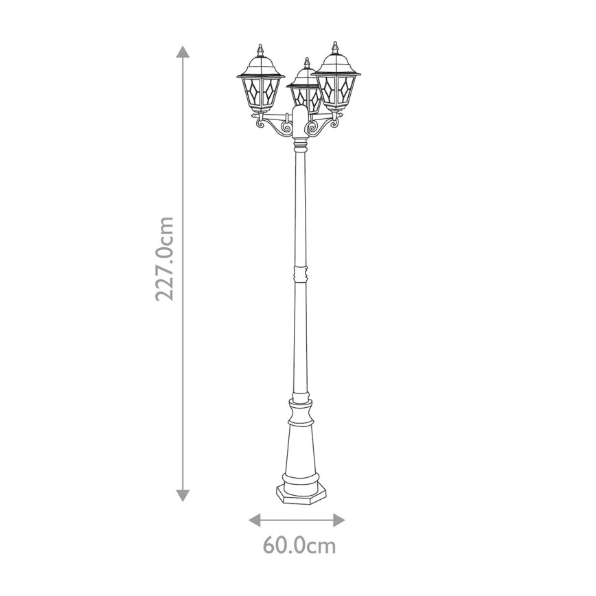 Elstead - Āra lampa NORFOLK 3xE27/100W/230V IP43 melna