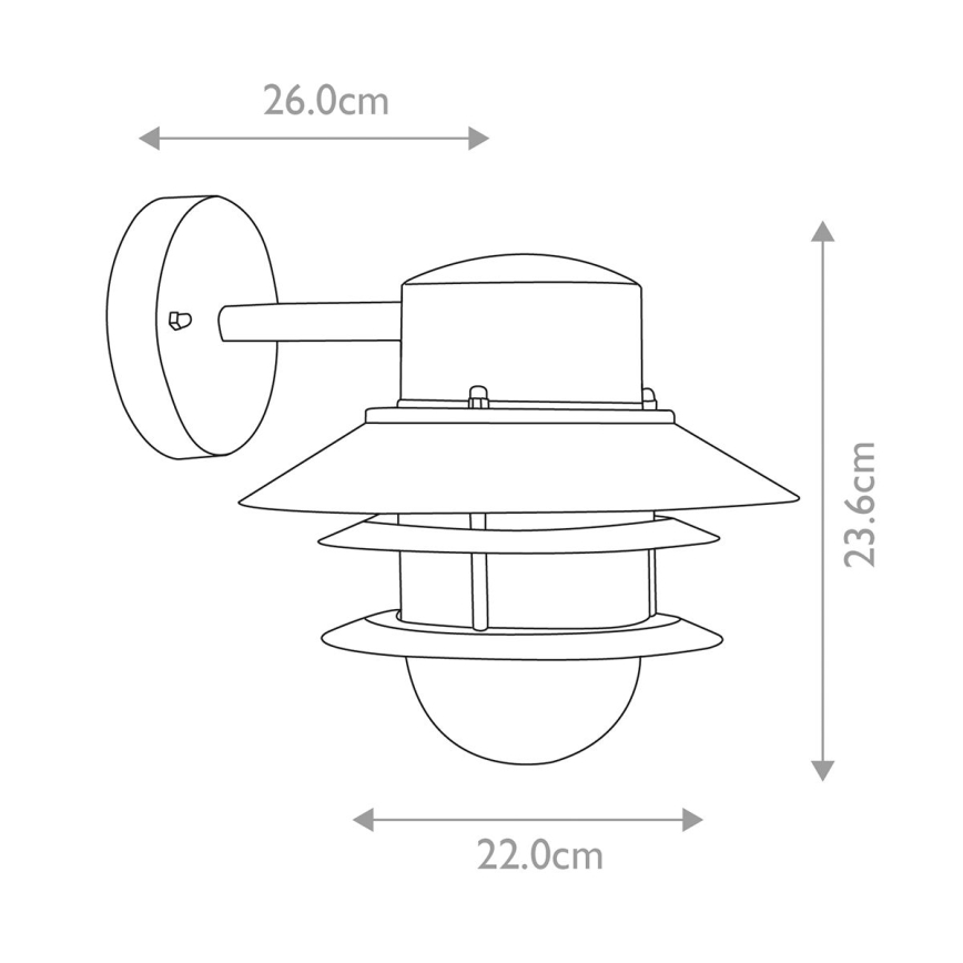 Elstead - Āra sienas lampa COPENHAGEN 1xE27/60W/230V IP44