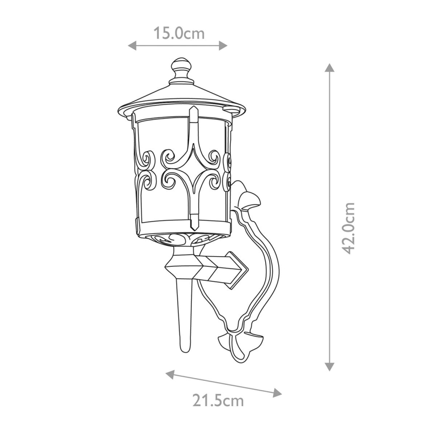 Elstead - Āra sienas lampa HEREFORD 1xE27/100W/230V IP23 melna