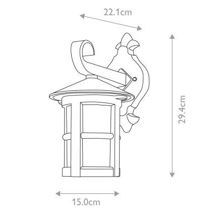 Elstead - Āra sienas lampa HEREFORD 1xE27/100W/230V IP43