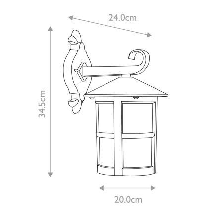 Elstead - Āra sienas lampa HEREFORD 1xE27/100W/230V IP43