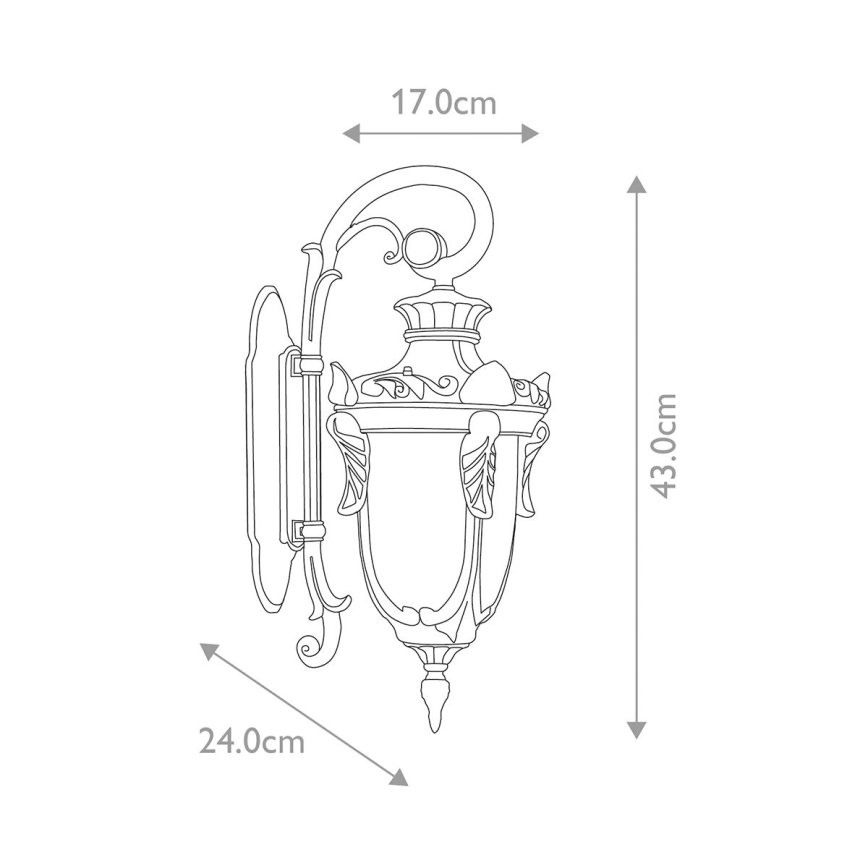 Elstead - Āra sienas lampa PHILADELPHIA 1xE27/100W/230V IP44