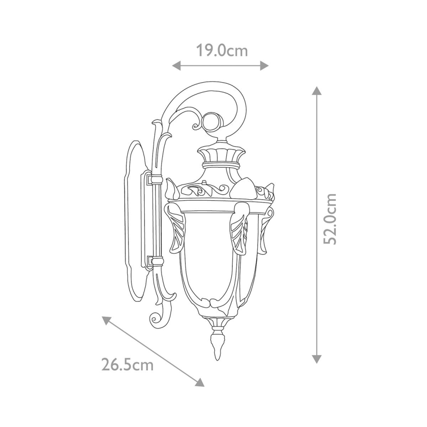 Elstead - Āra sienas lampa PHILADELPHIA 1xE27/100W/230V IP44 melna