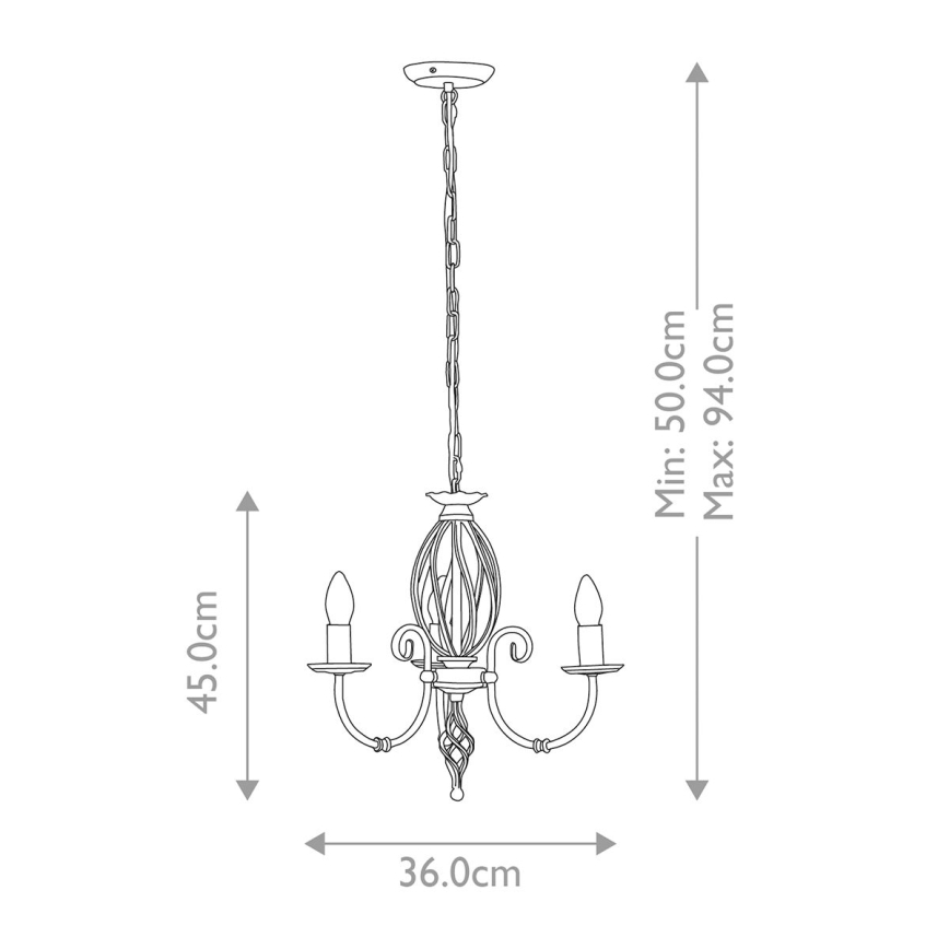 Elstead - Lustra ar ķēdi ARTISAN 3xE14/60W/230V