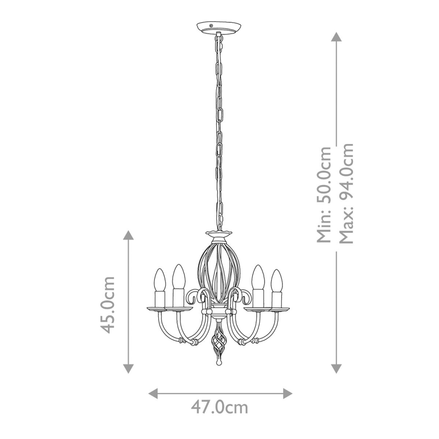 Elstead - Lustra ar ķēdi ARTISAN 5xE14/60W/230V