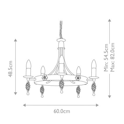 Elstead - Lustra ar ķēdi BELFRY 5xE14/60W/230V