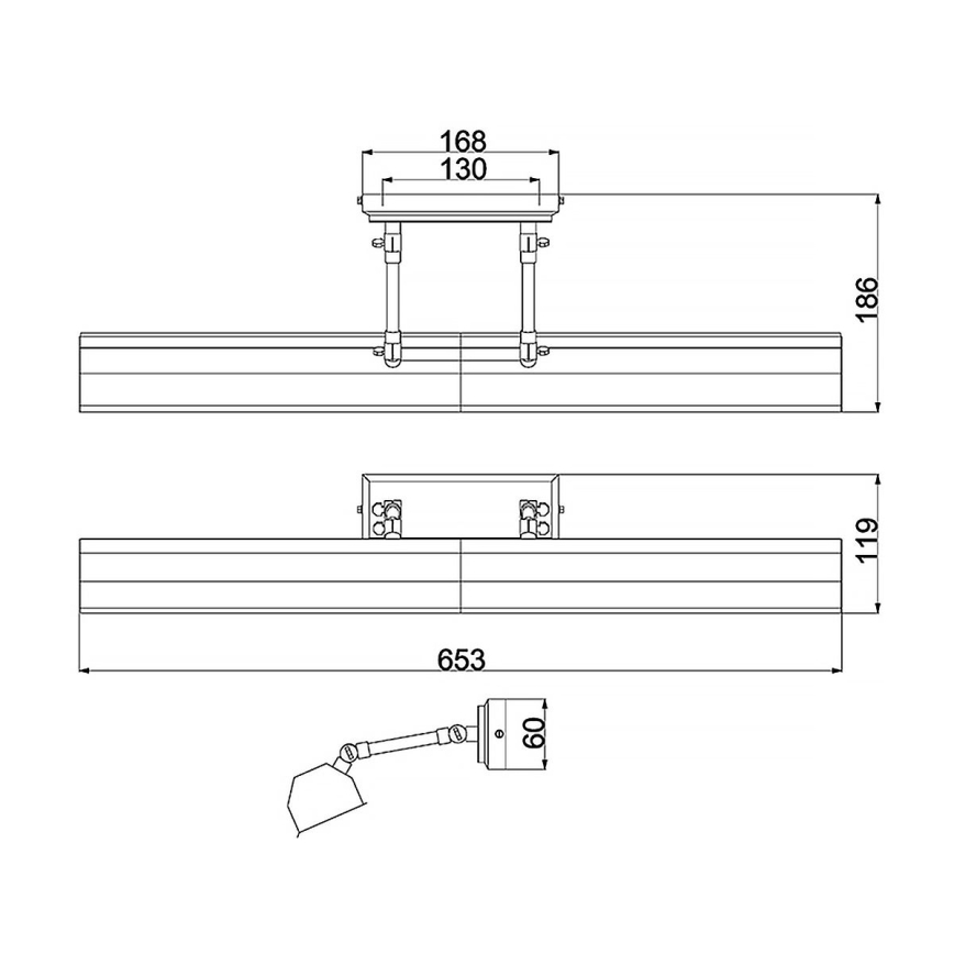 Elstead - Attēla lampa CHAWTON 4xE14/40W/230V zelta