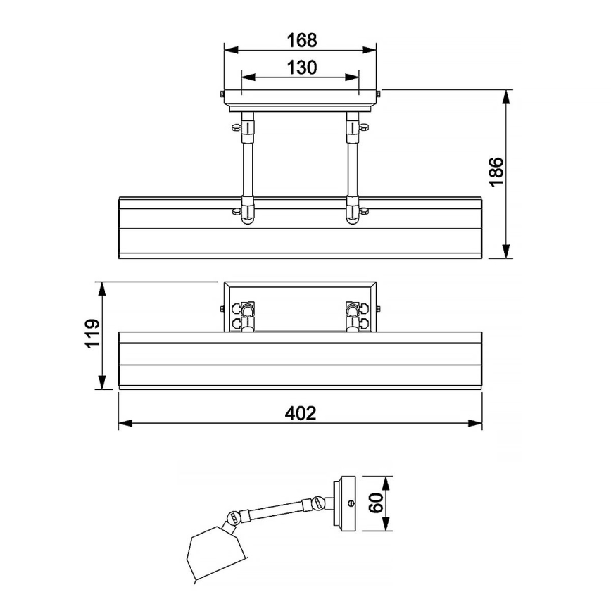 Elstead - Attēla lampa CHAWTON 2xE14/40W/230V zelta