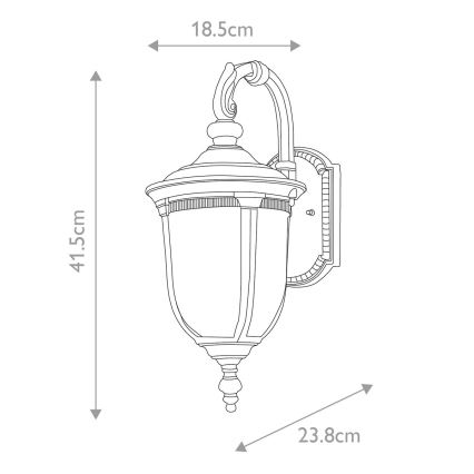 Elstead - Āra sienas lampa CLEVELAND 1xE27/60W/230V IP44