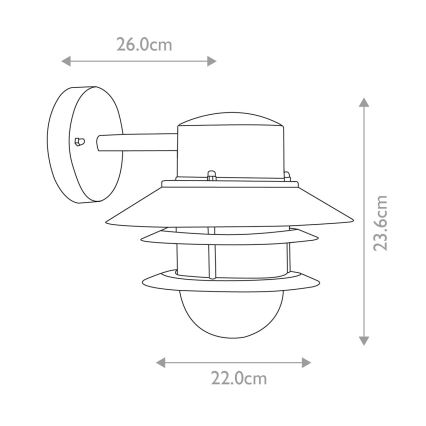 Elstead - Āra sienas gaismeklis COPENHAGEN 1xE27/60W/230V IP44