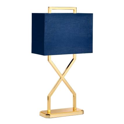 Elstead - Galda lampa CROSS 1xE27/60W/230V zelta/zila