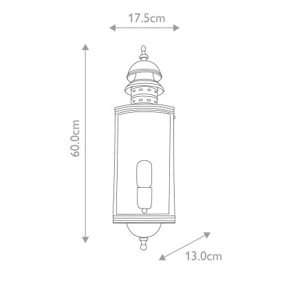 Elstead - Āra sienas lampa DOWNING STREET 1xE27/60W/230V IP44