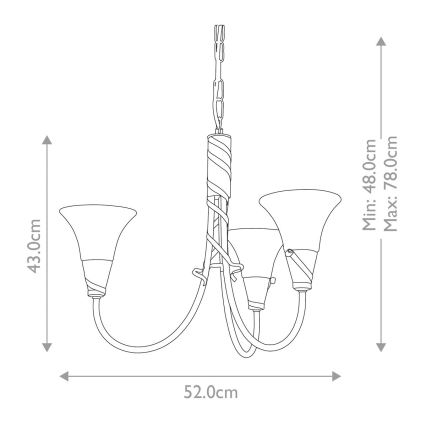 Elstead - Lustra ar ķēdi EMILY 3xE14/40W/230V