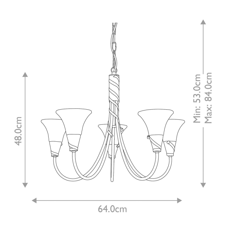 Elstead - Lustra ar ķēdi EMILY 5xE14/40W/230V