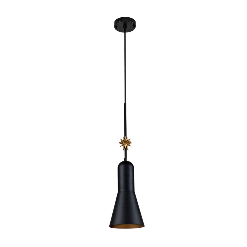 Elstead - Lustra ar auklu ETOILE 1xE27/60W/230V d. 17,8 cm melna