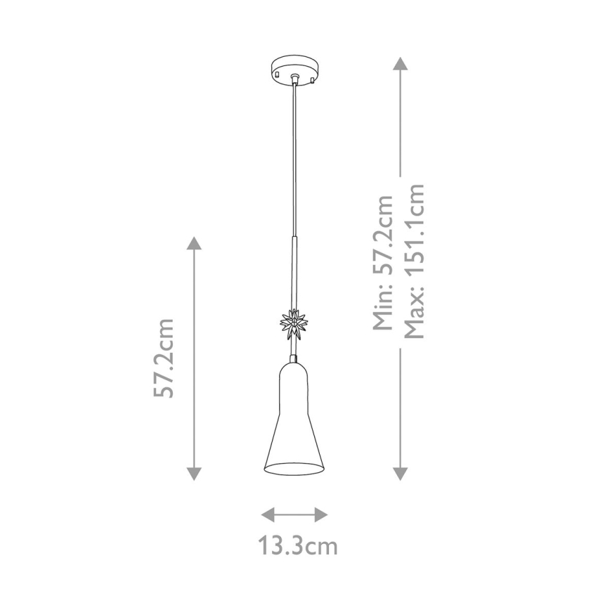 Elstead - Lustra ar auklu ETOILE 1xE27/60W/230V d. 13,3 cm melna