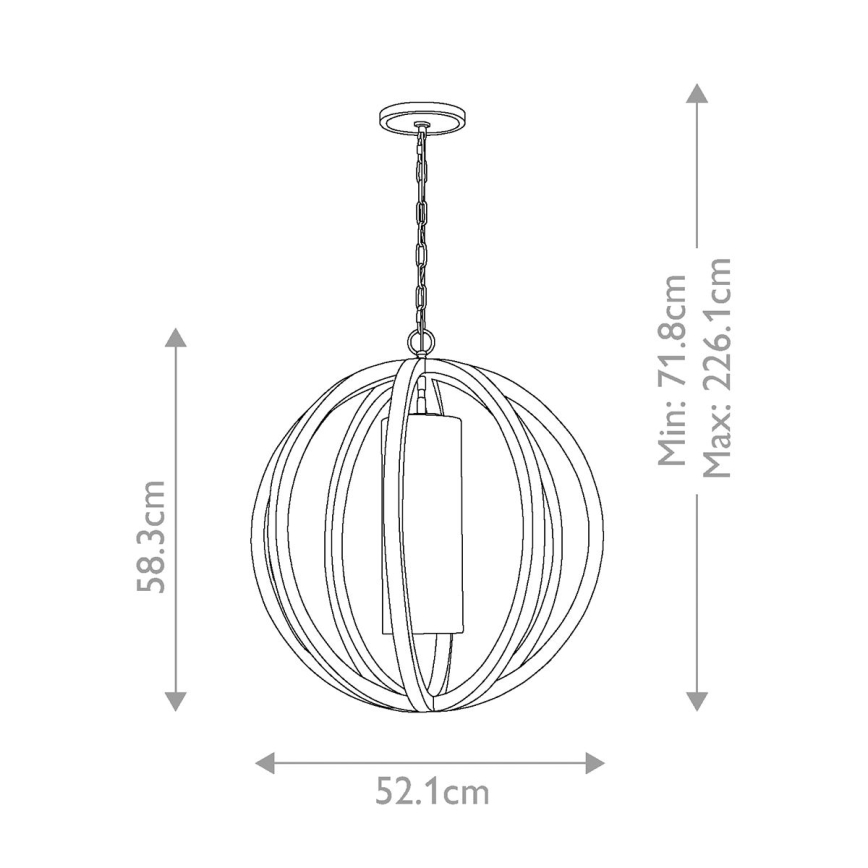 Elstead FE-ALLIER-P-S-LW - Lustra ar ķēdi ALLIER 1xE27/60W/230V ozolkoka