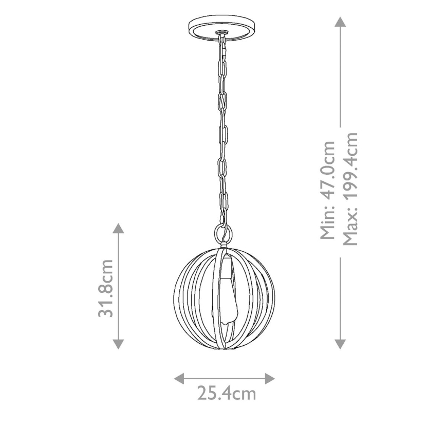 Elstead FE-ALLIER-P-WW - Lustra ar ķēdi ALLIER 1xE27/60W/230V ozolkoka