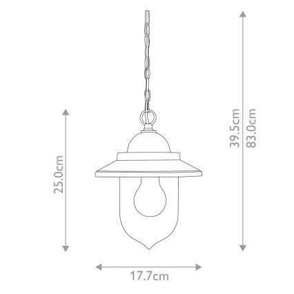 Elstead FE-ALLIER-P-WW - Lustra ar ķēdi ALLIER 1xE27/60W/230V ozolkoka