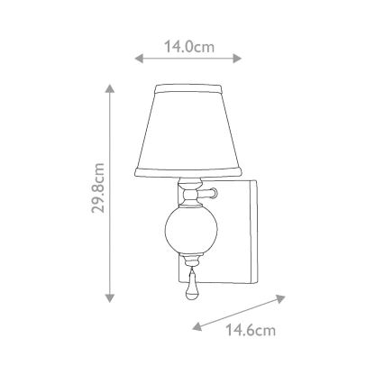 Elstead FE-ARGENTO1 - Sienas gaismeklis ARGENTO 1xE14/60W/230V