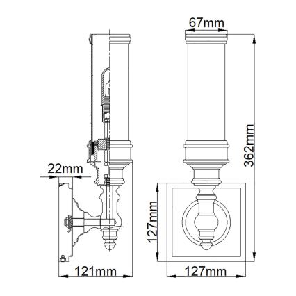 Elstead FE-PAYN-OR1-BATH - LED Vannas istabas sienas gaismeklis PAYNE 1xG9/3W/230V IP44