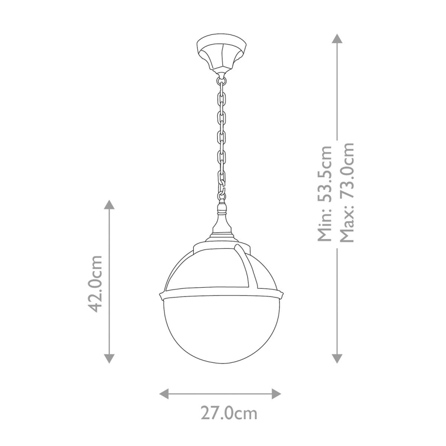 Elstead - Āra lustra ar ķēdi GLENBEIGH 1xE27/60W/230V IP44