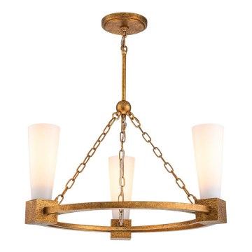 Elstead - Griestu lampa uz stieņa KRISTY 3xE27/40W/230V vara apdare