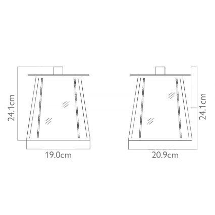 Elstead HK-WALKER2-S - Āra sienas gaismeklis WALKER 1xE27/100W/230V IP44