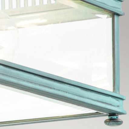 Elstead - Āra griestu gaismeklis HOLBORN 2xE27/60W/230V IP44 tirkīza