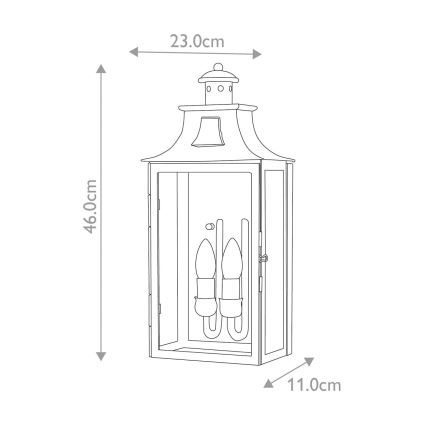 Elstead - Āra sienas lampa KENDAL 2xE14/60W/230V IP44