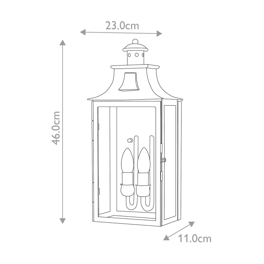 Elstead - Āra sienas lampa KENDAL 2xE14/60W/230V IP44