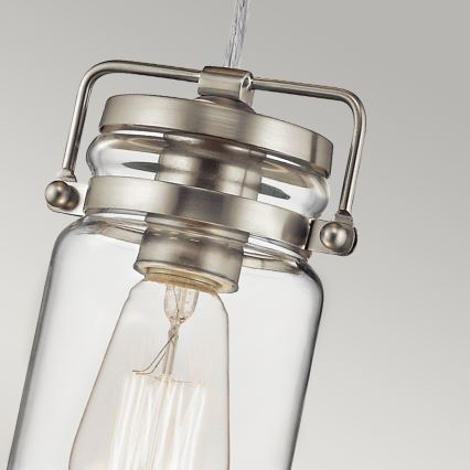 Elstead KL-BRINLEY-MP-NI - Lustra ar auklu BRINLEY 1xE27/60W/230V matēta hroma