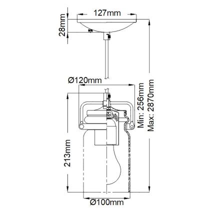 Elstead KL-BRINLEY-MP-NI - Lustra ar auklu BRINLEY 1xE27/60W/230V matēta hroma