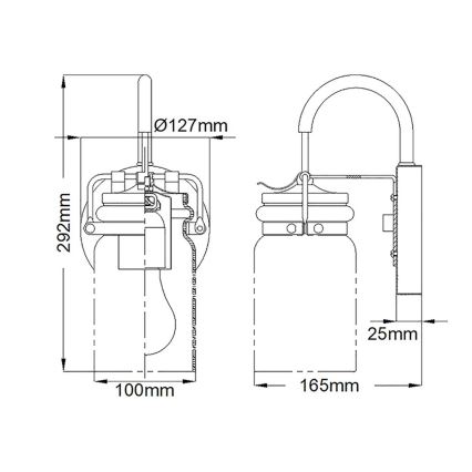 Elstead KL-BRINLEY1-OZ - Sienas gaismeklis BRINLEY 1xE27/60W/230V antracīta