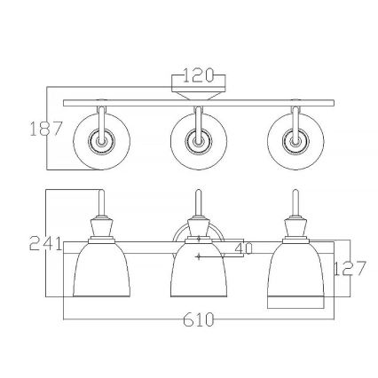 Elstead KL-CORA3-BATH - LED Vannas istabas sienas gaismeklis CORA 3xG9/3W/230V IP44
