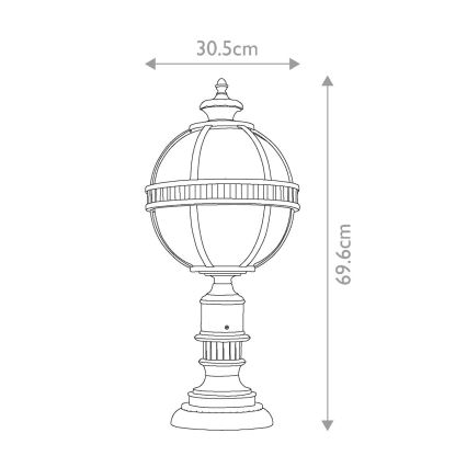 Elstead KL-HALLERON-3M - Āra lampa HALLERON 3xE14/60W/230V IP44