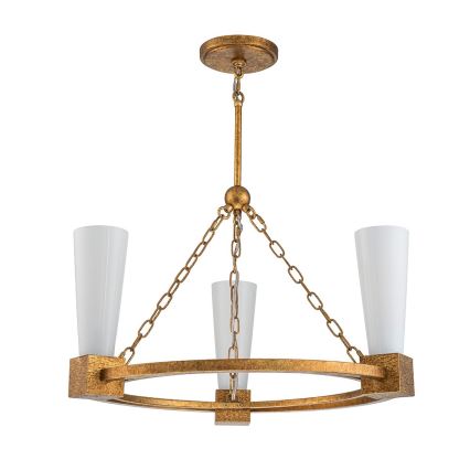 Elstead - Griestu lampa uz stieņa KRISTY 3xE27/40W/230V vara apdare